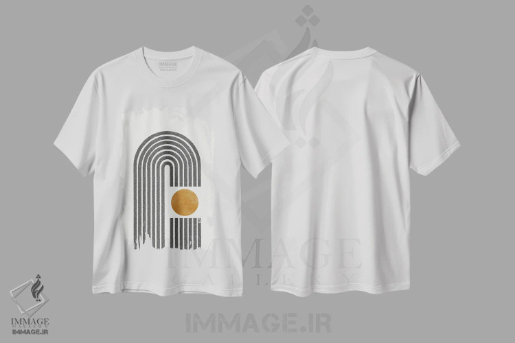 تیشرت سفید طرح دار – تیشرت هندسی ,طاق شماره اثر استودیو می یوس فروشگاه ایماژ