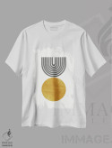 تیشرت سفید طرح دار – تیشرت گرافیکی رترو ,حرکت رترو اثر استودیو می یوس immage.ir