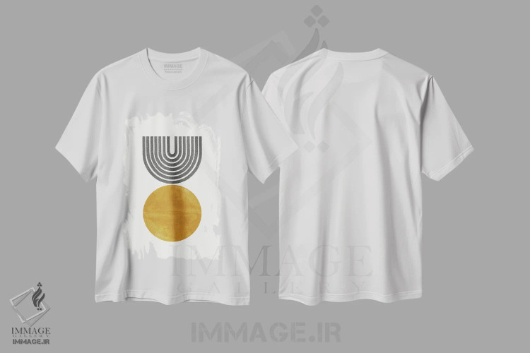 تیشرت سفید طرح دار – تیشرت گرافیکی رترو ,حرکت رترو اثر استودیو می یوس immage.ir
