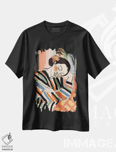 تیشرت مشکی طرح دار – تیشرت هنری ,چرت کوتاه اثر تری چایلد فروشگاه ایماژ