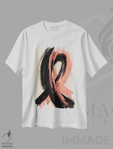 تیشرت سفید طرح دار – تیشرت هنری ,سیاه و هلو اول اثر تری چایلد فروشگاه ایماژ