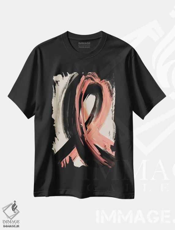 تیشرت مشکی طرح دار – تیشرت هنری ,سیاه و هلو اول اثر تری چایلد immage.ir