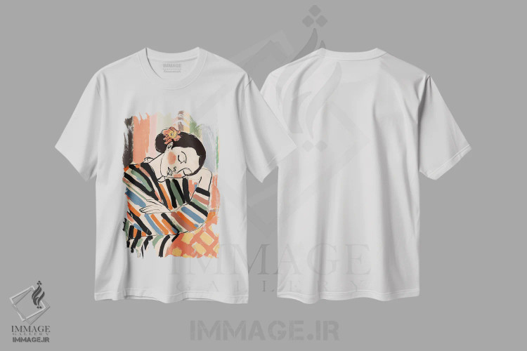 تیشرت سفید طرح دار – تیشرت هنری ,چرت کوتاه اثر تری چایلد immage.ir