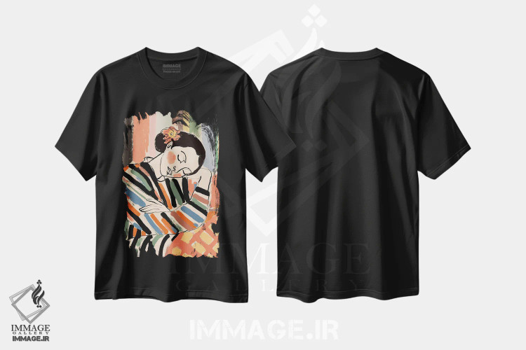 تیشرت مشکی طرح دار – تیشرت هنری ,چرت کوتاه اثر تری چایلد فروشگاه ایماژ