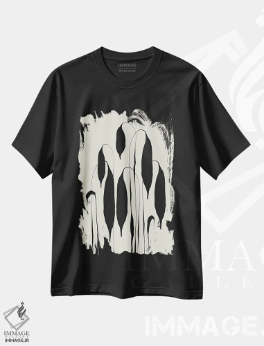 تیشرت مشکی طرح دار – تیشرت مینیمالیستی ,برگ های سیاه اثر تری چایلد فروشگاه ایماژ