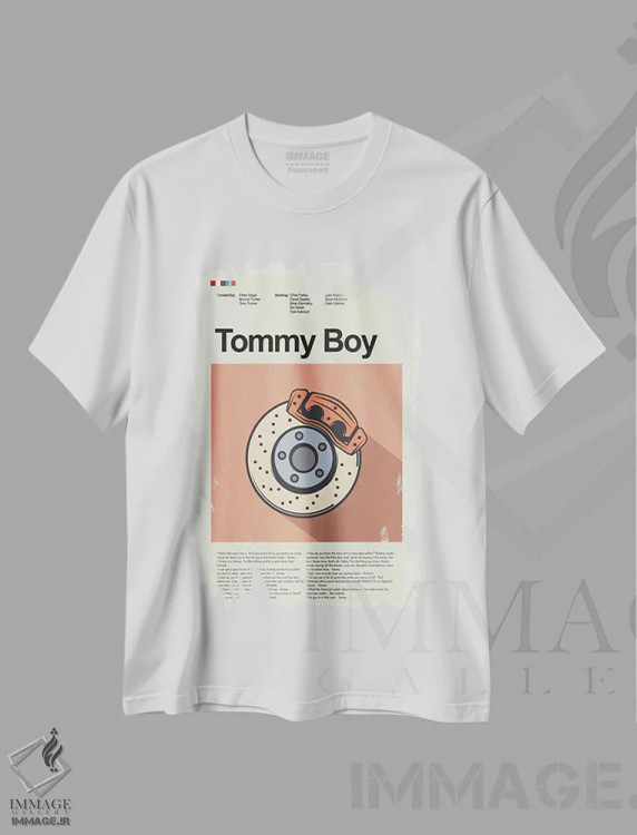 تیشرت سفید طرح دار – تیشرت نوستالژی ,پسر تامی اثر پرینتس اند گیگلز اثر اَرین هیگرمن فروشگاه ایماژ