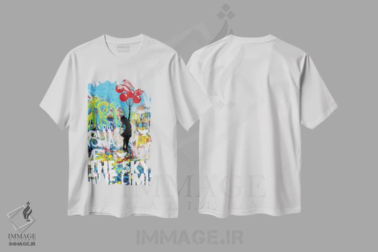 تیشرت سفید طرح دار – تیشرت انگیزشی ,آسمان حد نهایی است اثر کارخانه پاپ آرت فروشگاه ایماژ