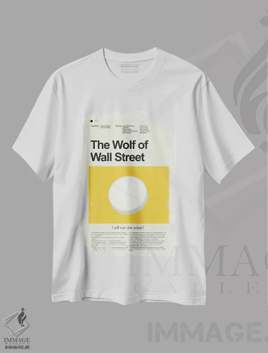 تیشرت سفید طرح دار – تیشرت سینمایی ,گرگ وال استریت اثر پرینتس اند گیگلز اثر اَرین هیگرمن فروشگاه ایماژ