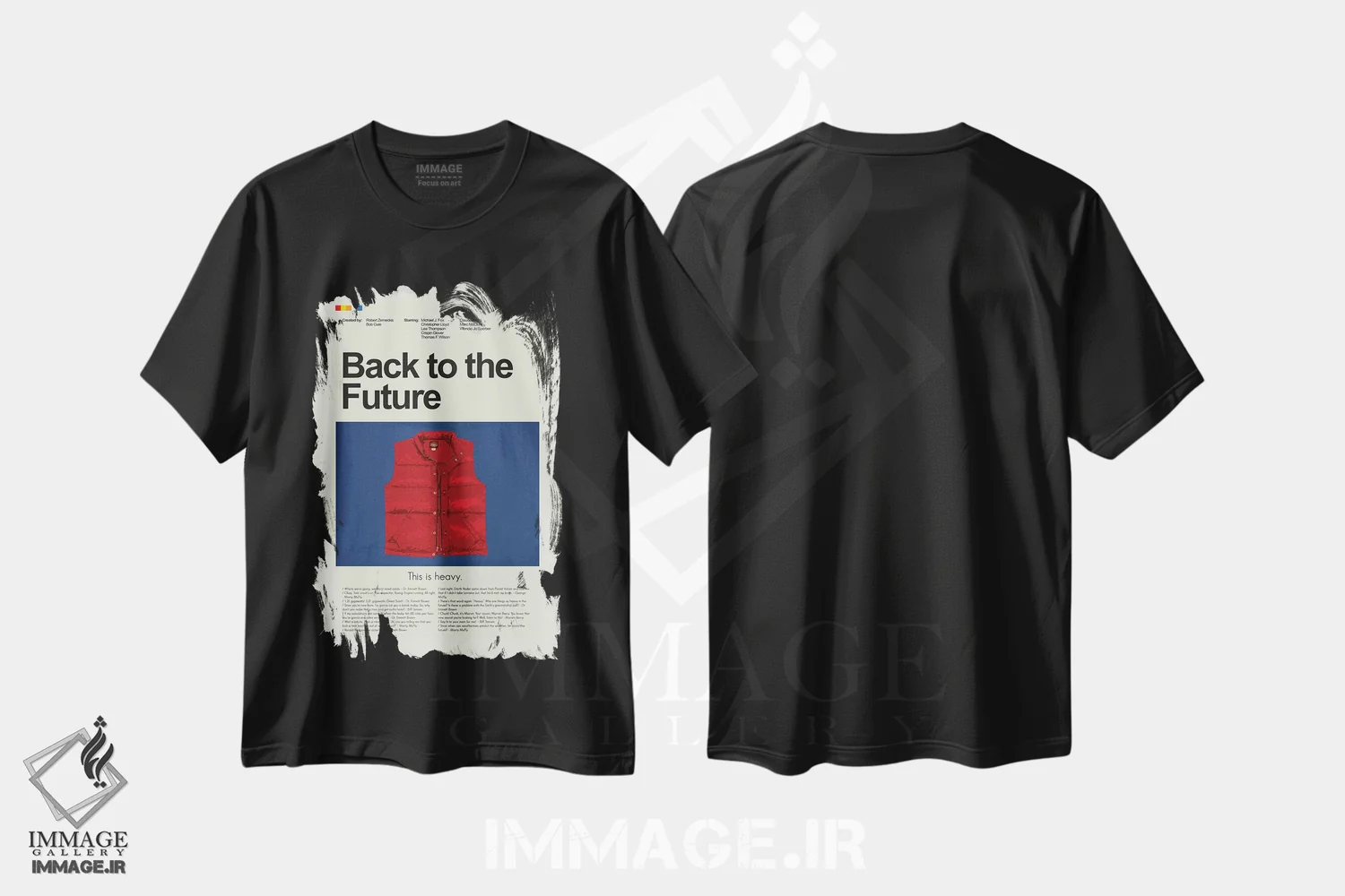 تیشرت مشکی طرح دار – تیشرت وینتیج ,بازگشت به آینده اثر پرینتس اند گیگلز اثر اَرین هیگرمن فروشگاه ایماژ
