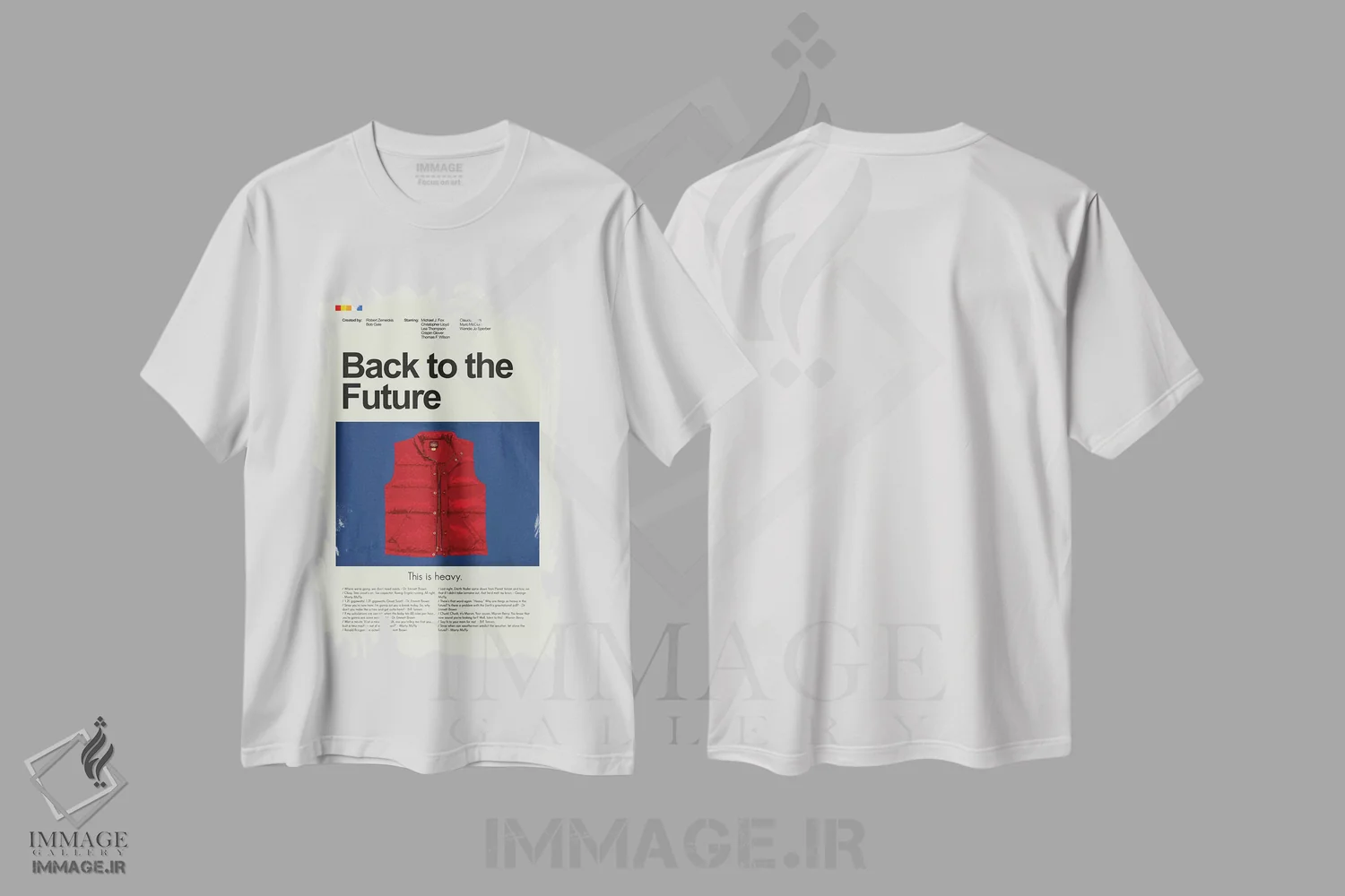 تیشرت سفید طرح دار – تیشرت وینتیج ,بازگشت به آینده اثر پرینتس اند گیگلز اثر اَرین هیگرمن immage.ir
