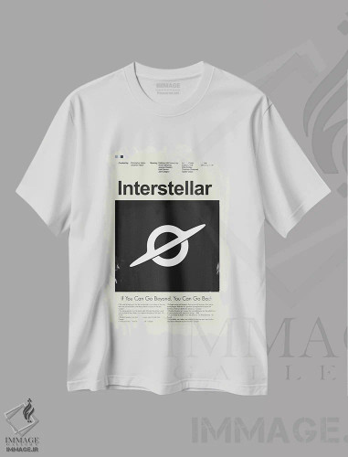 تیشرت سفید طرح دار – تیشرت علمی تخیلی ,میان ستاره ای اثر پرینتس اند گیگلز اثر اَرین هیگرمن فروشگاه ایماژ
