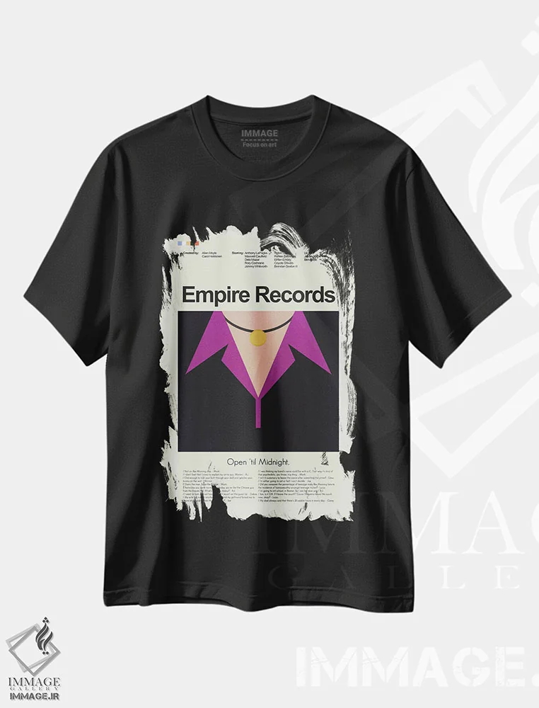 تیشرت مشکی طرح دار – تیشرت وینتیج ,امپایر ریکوردز اثر پرینتس اند گیگلز اثر اَرین هیگرمن فروشگاه ایماژ