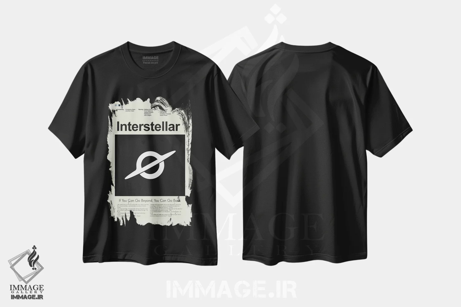 تیشرت مشکی طرح دار – تیشرت علمی تخیلی ,میان ستاره ای اثر پرینتس اند گیگلز اثر اَرین هیگرمن immage.ir