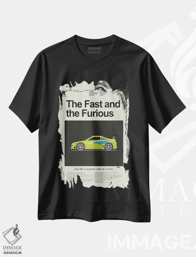 تیشرت مشکی طرح دار – تیشرت فیلم ,سریع و خشن اثر پرینتس اند گیگلز اثر اَرین هیگرمن فروشگاه ایماژ