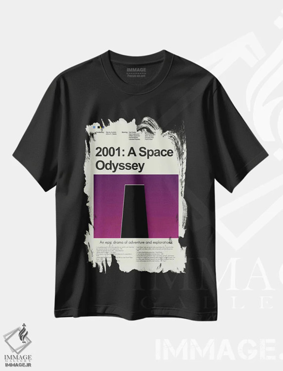 تیشرت مشکی طرح دار – تیشرت فیلم علمی تخیلی ,: یک ادیسه فضایی اثر پرینتس اند گیگلز اثر اَرین هیگرمن immage.ir