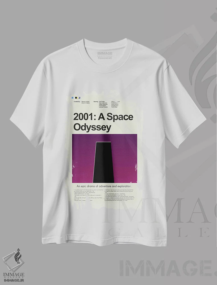 تیشرت سفید طرح دار – تیشرت فیلم علمی تخیلی ,: یک ادیسه فضایی اثر پرینتس اند گیگلز اثر اَرین هیگرمن فروشگاه ایماژ