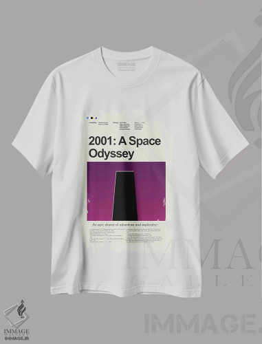 تیشرت سفید طرح دار – تیشرت فیلم علمی تخیلی ,: یک ادیسه فضایی اثر پرینتس اند گیگلز اثر اَرین هیگرمن فروشگاه ایماژ