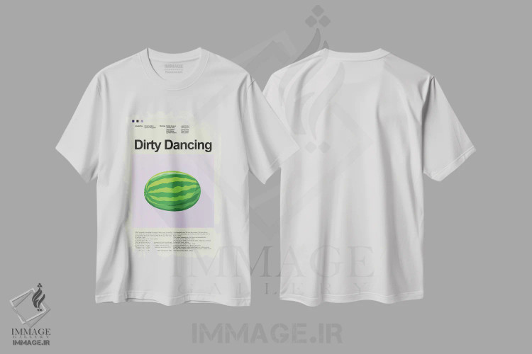 تیشرت سفید طرح دار – تیشرت وینتیج ,رقص کثیف اثر پرینتس اند گیگلز اثر اَرین هیگرمن فروشگاه ایماژ
