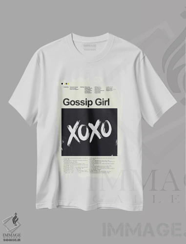 تیشرت سفید طرح دار – تیشرت مدرن ,دختر شایعه اثر پرینتس اند گیگلز اثر اَرین هیگرمن فروشگاه ایماژ