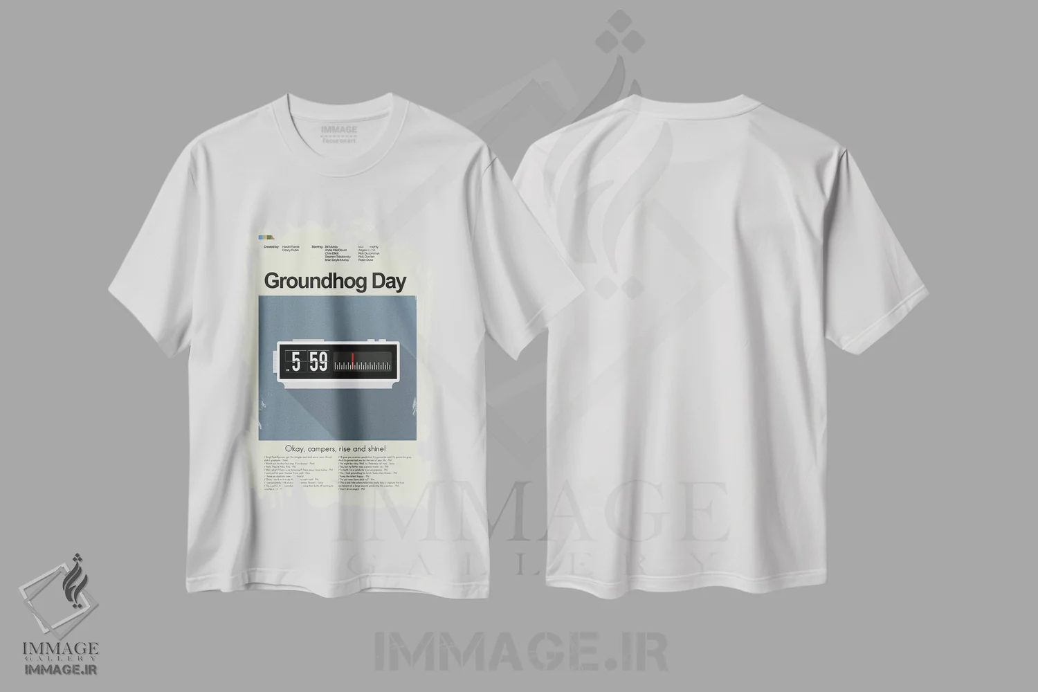 تیشرت سفید طرح دار – تیشرت کمدی ,روز موش خرما اثر پرینتس اند گیگلز اثر اَرین هیگرمن immage.ir
