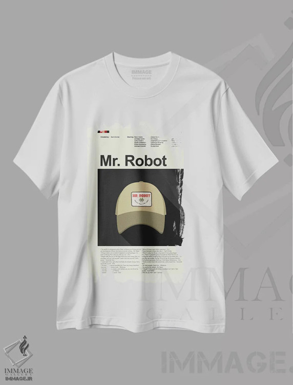 تیشرت سفید طرح دار – تیشرت فناوری ,آقای ربات اثر پرینتس اند گیگلز اثر اَرین هیگرمن فروشگاه ایماژ