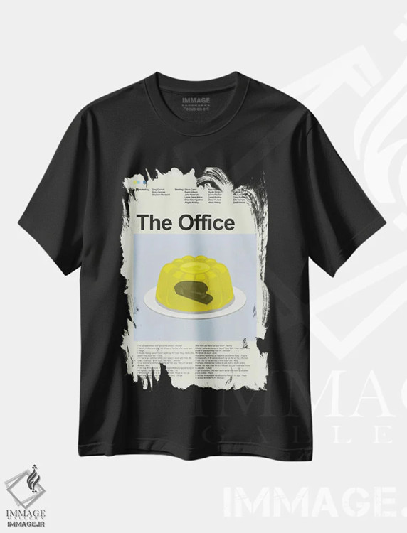تیشرت مشکی طرح دار – تیشرت سریال ,اداره اثر پرینتس اند گیگلز اثر اَرین هیگرمن فروشگاه ایماژ