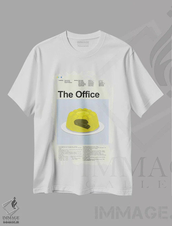 تیشرت سفید طرح دار – تیشرت سریال ,اداره اثر پرینتس اند گیگلز اثر اَرین هیگرمن immage.ir