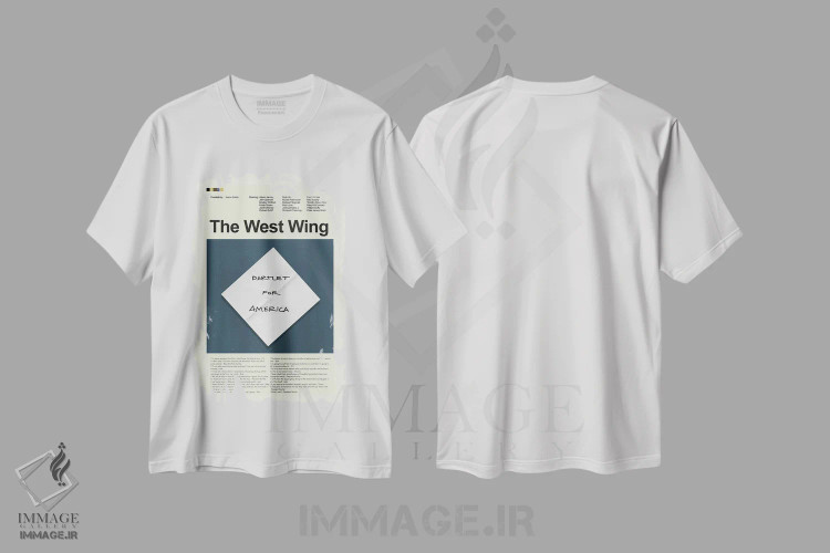 تیشرت سفید طرح دار – تیشرت مینیمالیستی ,بال غربی اثر پرینتس اند گیگلز اثر اَرین هیگرمن فروشگاه ایماژ