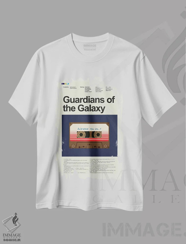 تیشرت سفید طرح دار – تیشرت گرافیکی ,نگهبانان کهکشان اثر پرینتس اند گیگلز اثر اَرین هیگرمن فروشگاه ایماژ