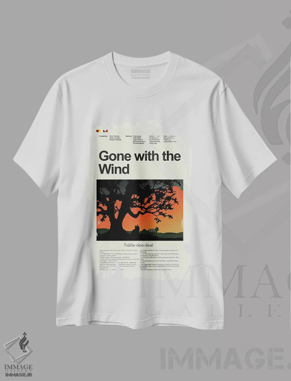 تیشرت سفید طرح دار – تیشرت وینتیج سینمایی ,بادگیر اثر پرینتس اند گیگلز اثر اَرین هیگرمن immage.ir