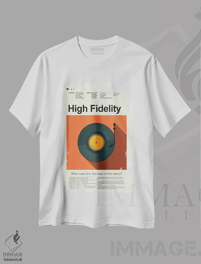 تیشرت سفید طرح دار – تیشرت موسیقی ,وفاداری بالا اثر پرینتس اند گیگلز اثر اَرین هیگرمن immage.ir