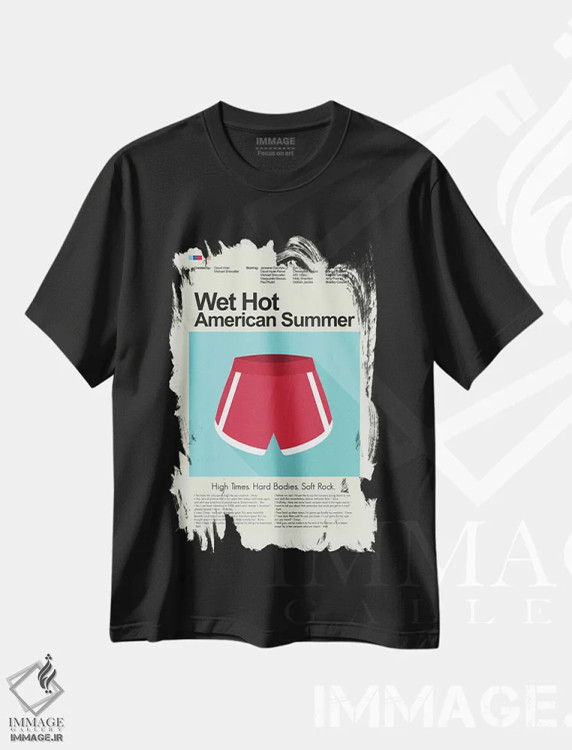 تیشرت مشکی طرح دار – تیشرت کمدی ,تابستان داغ خیس آمریکایی اثر پرینتس اند گیگلز اثر اَرین هیگرمن immage.ir