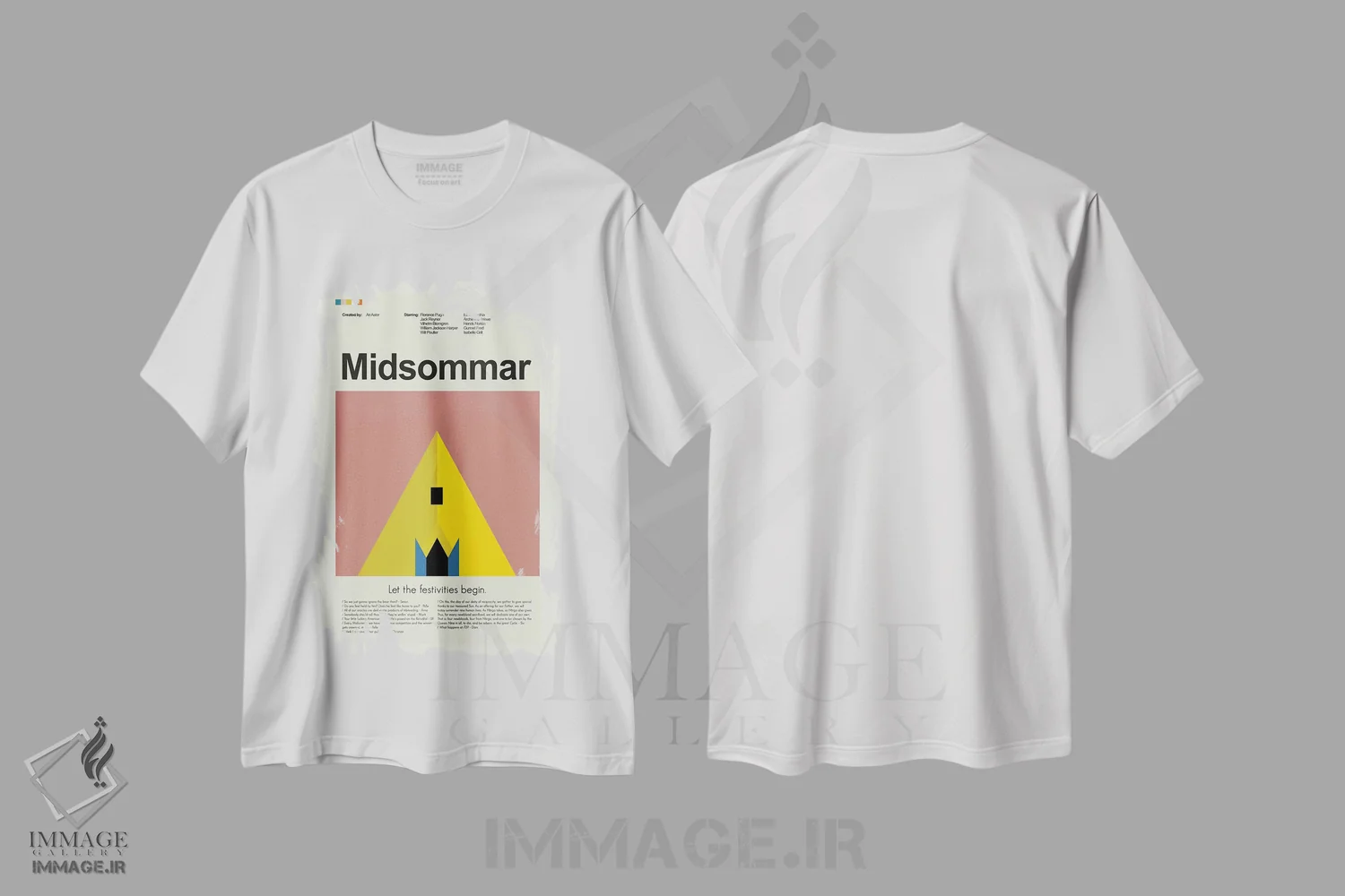 تیشرت سفید طرح دار – تیشرت سینمایی ,میدسامر اثر پرینتس اند گیگلز اثر اَرین هیگرمن فروشگاه ایماژ