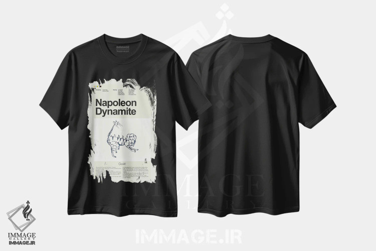 تیشرت مشکی طرح دار – تیشرت کالت ,ناپلئون داینامیت اثر پرینتس اند گیگلز اثر اَرین هیگرمن فروشگاه ایماژ