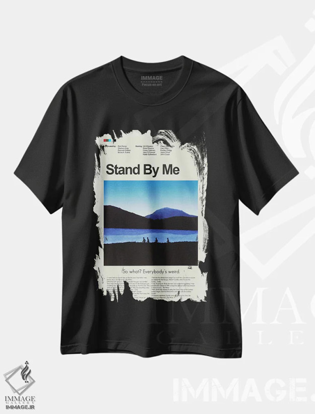 تیشرت مشکی طرح دار – تیشرت نوستالژی ,کنار من بایست اثر پرینتس اند گیگلز اثر اَرین هیگرمن فروشگاه ایماژ