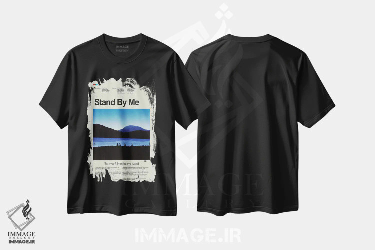 تیشرت مشکی طرح دار – تیشرت نوستالژی ,کنار من بایست اثر پرینتس اند گیگلز اثر اَرین هیگرمن فروشگاه ایماژ