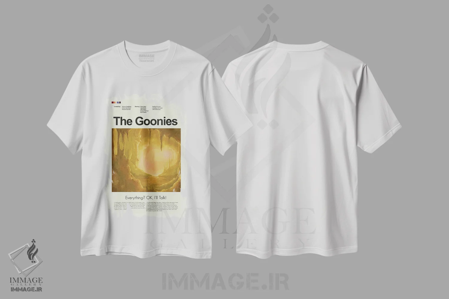 تیشرت سفید طرح دار – تیشرت وینتیج ,گونی ها اثر پرینتس اند گیگلز اثر اَرین هیگرمن فروشگاه ایماژ