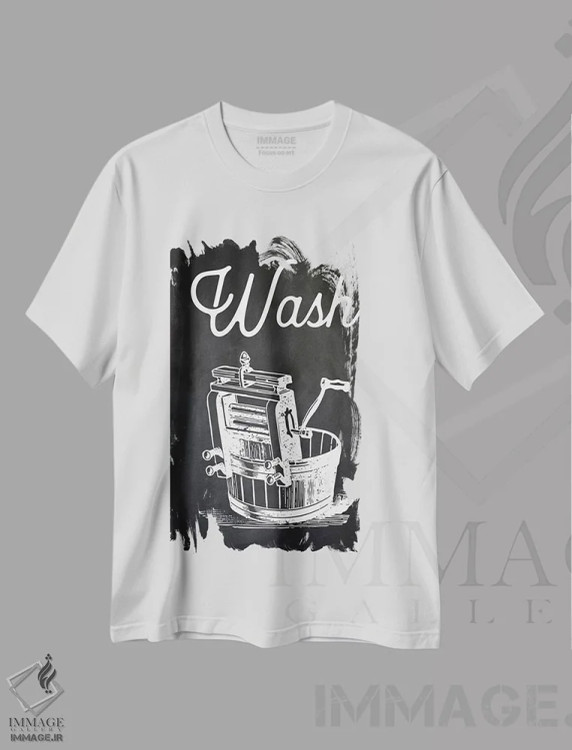 تیشرت سفید طرح دار – تیشرت تایپوگرافی ,شستشو اثر پتنت پرینت استور immage.ir