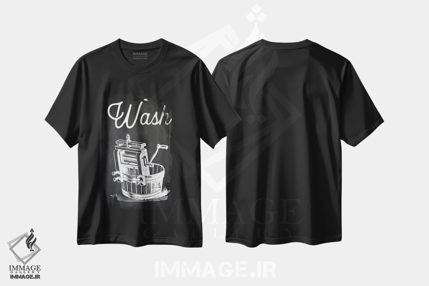 تیشرت مشکی طرح دار – تیشرت تایپوگرافی ,شستشو اثر پتنت پرینت استور فروشگاه ایماژ