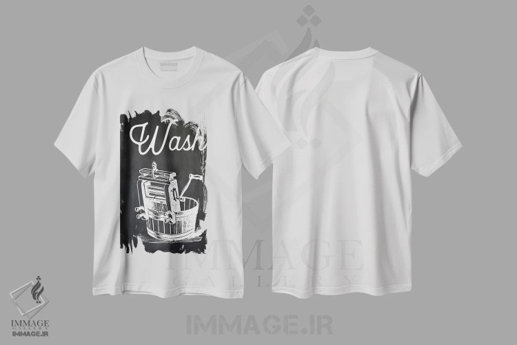 تیشرت سفید طرح دار – تیشرت تایپوگرافی ,شستشو اثر پتنت پرینت استور immage.ir
