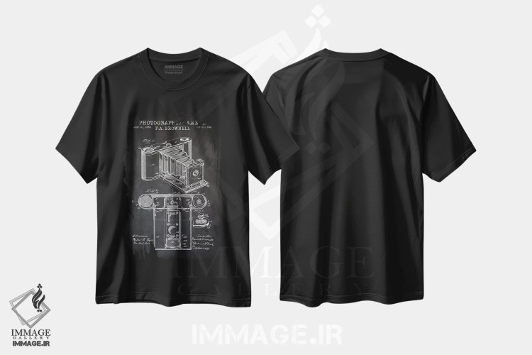 تیشرت مشکی طرح دار – تیشرت وینتیج ,دوربین براونل، سیاه اثر پتنت پرینت استور immage.ir