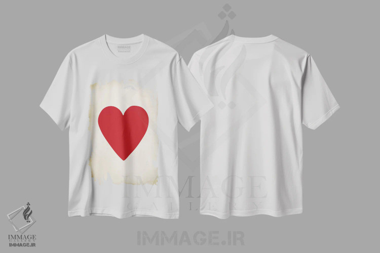 تیشرت سفید طرح دار – تیشرت قلب ,کارت III: دل اثر پتنت پرینت استور immage.ir
