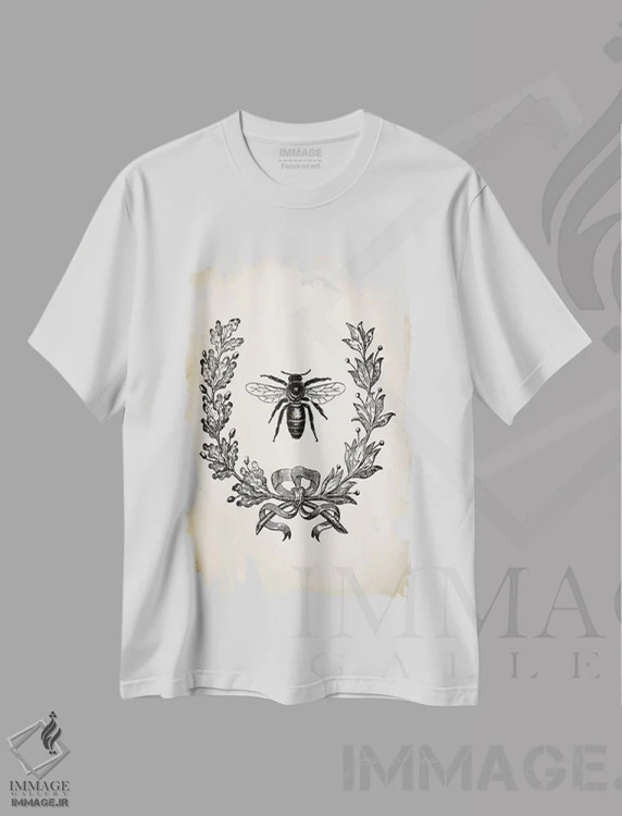 تیشرت سفید طرح دار – تیشرت طبیعت ,زنبور اثر پتنت پرینت استور فروشگاه ایماژ