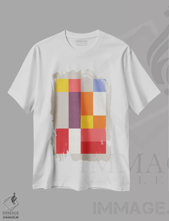 تیشرت سفید طرح دار – تیشرت رنگی ,بنتوخ اثر سوزانا پاز immage.ir