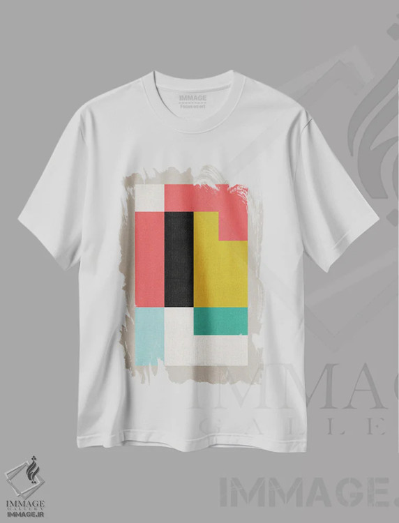 تیشرت سفید طرح دار – تیشرت انتزاعی ,بنتوخ اثر سوزانا پاز immage.ir