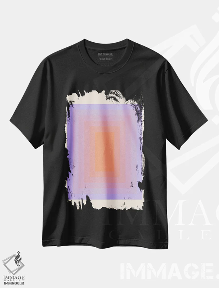 تیشرت مشکی طرح دار – تیشرت مینیمال ,شیب رنگ اثر سوزانا پاز فروشگاه ایماژ
