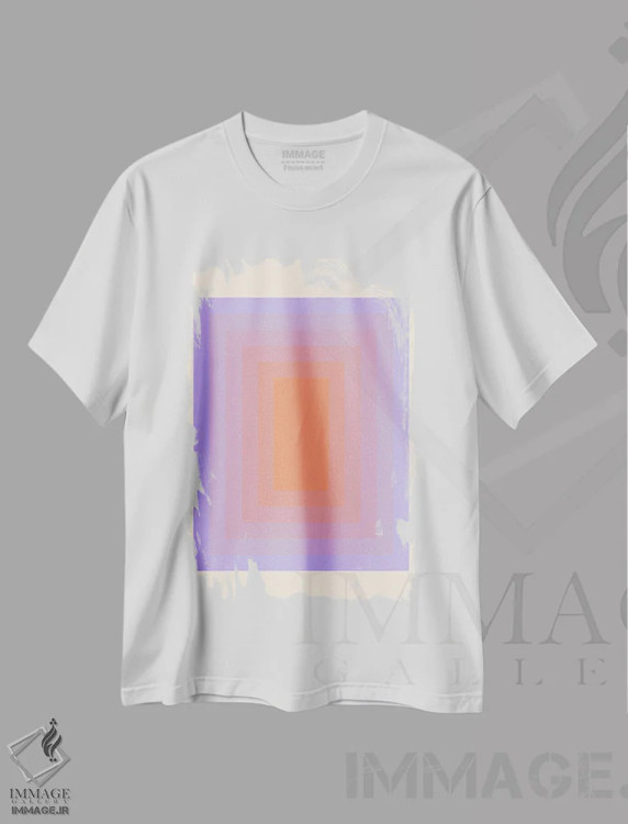 تیشرت سفید طرح دار – تیشرت مینیمال ,شیب رنگ اثر سوزانا پاز immage.ir
