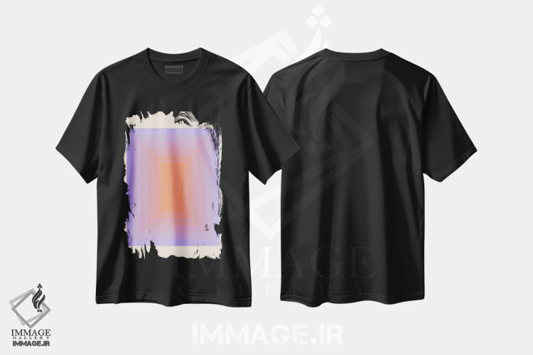 تیشرت مشکی طرح دار – تیشرت مینیمال ,شیب رنگ اثر سوزانا پاز فروشگاه ایماژ