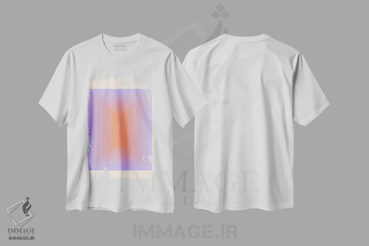 تیشرت سفید طرح دار – تیشرت مینیمال ,شیب رنگ اثر سوزانا پاز immage.ir