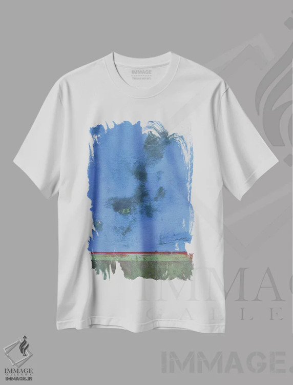 تیشرت سفید طرح دار – تیشرت طبیعت ,گرگ و میش بر باتلاق سرخ اثر پل بیلی فروشگاه ایماژ